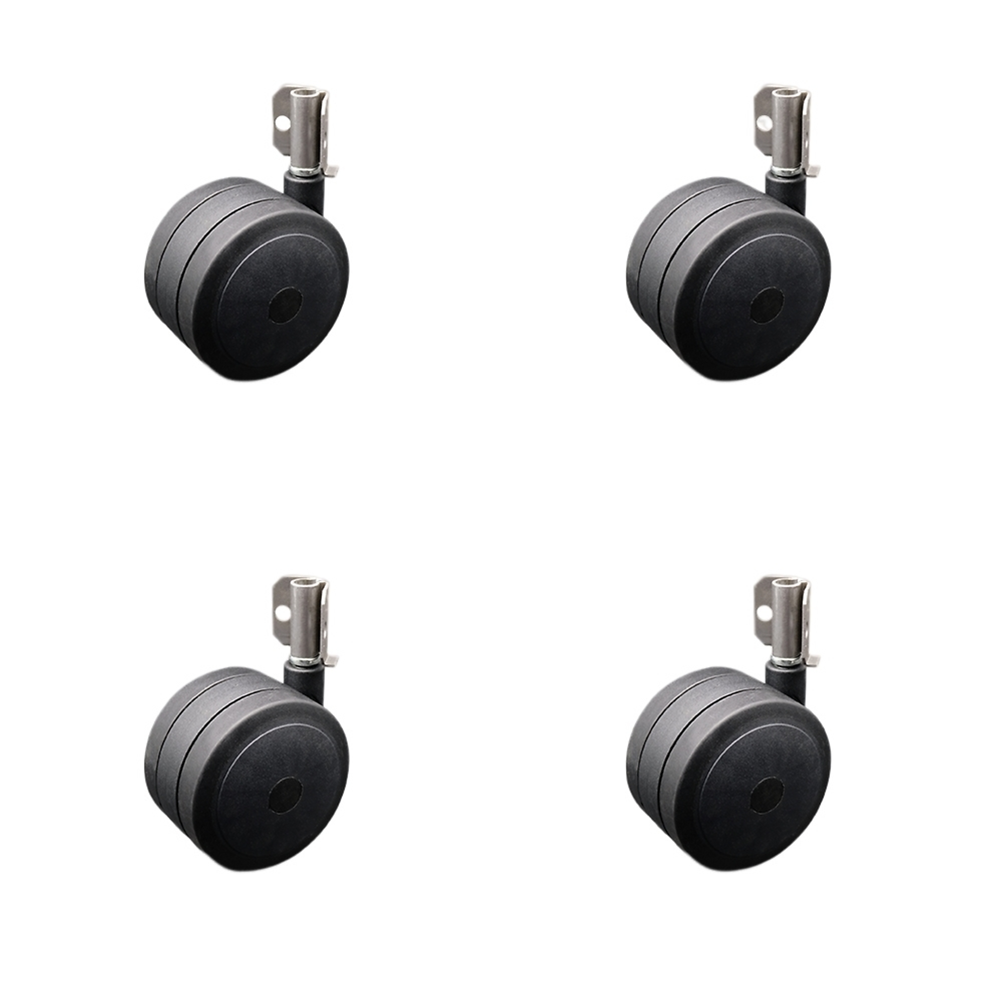 Service Caster, 4in. Stem Casters, Wheel Diameter 4 in, Caster Type Swivel, Package (qty.) 4, Model# SCC-GR02S100-TPR-BLK-716-4-CB90-4